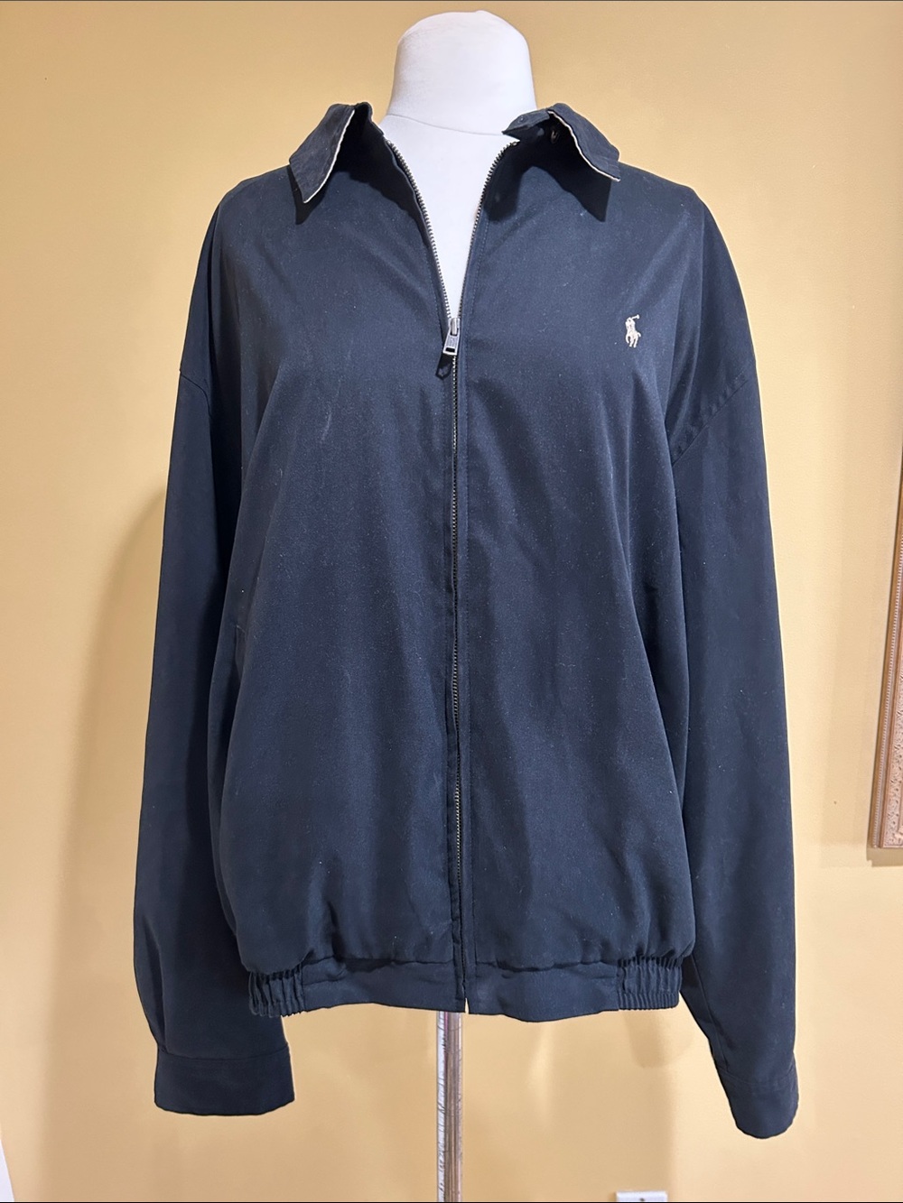 Vintage Polo by Ralph Lauren Black Zip-Front Bomber Jacket